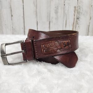 Fossil Leather Belt Brown Size 34